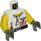 LEGO Studios Torso with Silver Sunglasses, Badge and Screwdriver with 'Grip' on Back with Yellow Arms and Dark Gray Hands (973 / 73403)