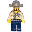 LEGO Swamp Police - Officer, Shirt, Dark Tan Hat, Brown Beard Minifigure