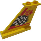 LEGO Queue 4 x 1 x 3 avec '5', Noir et blanc Checkered Drapeau (La gauche) Autocollant (2340)