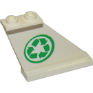 LEGO Schwanz 4 x 1 x 3 mit Recycling Logo Links Aufkleber (2340)