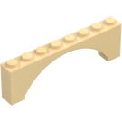 LEGO Beige Hvælving 1 x 8 x 2 Hævet, tynd top uden forstærket underside (16577 / 40296)