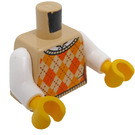 LEGO Beige Argyle Genser Vest Overkropp med Hvit Armer (973 / 76382)