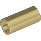 LEGO Tan Axle Connector (Smooth with 'x' Hole) (59443)