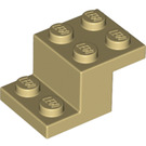 LEGO Zandbruin Beugel 2 x 3 met Plaat en Step met Studhouder aan de onderzijde (73562)