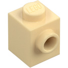 LEGO Beige Kloss 1 x 1 med Knott på En Side (87087)