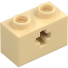 LEGO Brungul Kloss 1 x 2 med Axelhål ('+' Öppning och bottenrör) (31493 / 32064)