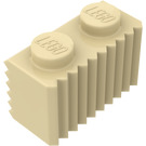 LEGO Beige Stein 1 x 2 mit Gitter (2877)