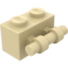 LEGO Beige Kloss 1 x 2 med Håndtak (30236)