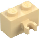 LEGO Tostado Ladrillo 1 x 2 con Vertical Clip con clip abierto "O" (42925 / 95820)