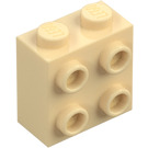 LEGO Beige Palikka 1 x 2 x 1.6 jossa Nupit päällä Yksi Sivu (1939 / 22885)