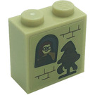 LEGO Tan Brick 1 x 2 x 1.6 with Studs on One Side with Portrait Picture, Sorting Hat and Bricks Sticker (22885)