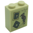 LEGO bronzer Brique 1 x 2 x 2 avec Phoenix, 2 Portrait Pictures et Bricks Autocollant avec porte-goujon intérieur (3245)