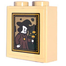 LEGO Tan Brick 1 x 2 x 2 with Picture of Wizard with Broken Wand Sticker with Inside Stud Holder (3245)
