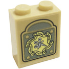 LEGO Zandbruin Steen 1 x 2 x 2 met Weasley Family Clock Gezicht Sticker met Stud houder aan de binnenzijde (3245)