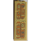 LEGO Beige Backstein 1 x 2 x 5 mit Egyptian Hieroglyphs Aufkleber mit Bolzenhalter (2454)