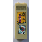 LEGO Tan Brick 1 x 2 x 5 with Fire Extinguisher and Singing Bird posters Sticker with Stud Holder (2454)