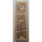 LEGO bronzer Brique 1 x 2 x 5 avec Hieroglyphs, Oiseau Diriger sur Haut Autocollant avec une encoche pour tenon (2454)