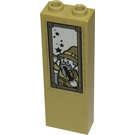 LEGO bronzer Brique 1 x 2 x 5 avec Portrait of Wizzard Autocollant avec une encoche pour tenon (2454)