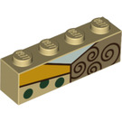 LEGO Zandbruin Steen 1 x 4 met Collar (3010 / 42220)
