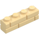 LEGO Beige Stein 1 x 4 mit Embossed Bricks (15533)