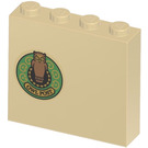 LEGO Tan Brick 1 x 4 x 3 with Grandfather Clock, Post Slots and 'Owl Post' Logo (Both Sides) Sticker (49311)