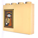LEGO Tan Brick 1 x 4 x 3 with Picture of a Wizard Sticker (49311)