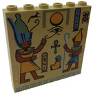 LEGO Tan Brick 1 x 6 x 5 with Pharaohs Hieroglyphs (3754)