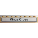 LEGO Tan Brick 1 x 8 with "Kings Cross" Sticker (3008)