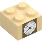 LEGO Tan Brick 2 x 2 with Clock of Big Ben (3003 / 29810)