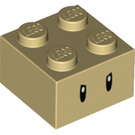 LEGO Tan Brick 2 x 2 with Poison Mushroom Eyes (3003 / 76906)