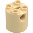 LEGO Tan Brick 2 x 2 x 2 Round with Bottom Axle Holder 'x' Shape '+' Orientation (30361)