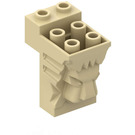 LEGO Beige Mattoncino 2 x 3 x 3 con Leone's Testa Carving e Ritaglio (30274 / 69234)