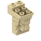 LEGO Beige Backstein 2 x 3 x 3 mit Lion's Kopf Carving und Ausgeschnitten (30274 / 69234)