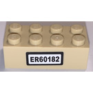 LEGO bronzer Brique 2 x 4 avec License assiette ER60182 Autocollant (3001)