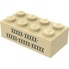 LEGO Zandbruin Steen 2 x 4 met Minecraft Code (3001 / 47149)