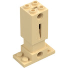 LEGO Beige Kloss 2 x 4 x 5 med Fjær (77834)