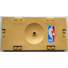 LEGO Tan Brick 8 x 16 x 1 1/3 with Spherical Cutout with NBA Logo Sticker (30489)