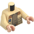 LEGO Zandbruin Kapitein Antilles met Donker zandbruin Shirt en Groot Kenteken Minifiguur Torso (973 / 76382)