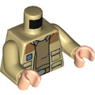 LEGO Beige Kaptein Antilles med Mørk beige Skjorte og Liten Merke Minifigur Overkropp (973 / 76382)