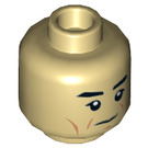 LEGO Beige Commander Sato Minifigure Kopf (Einbau-Vollbolzen) (3626 / 26956)