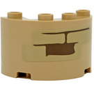 LEGO bronzer Cylindre 2 x 4 x 2 Demi avec Bricks Autocollant (24593)