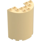 LEGO Beige Cylinder 3 x 6 x 6 Halvt (35347 / 87926)