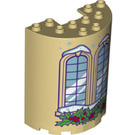 LEGO Cylinder 3 x 6 x 6 Half with arched windows and snow (66588)