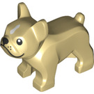 LEGO Beige Hund - French Bulldog med Hvit Hår Patch (32892 / 79490)