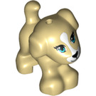 LEGO Tan Dog with Blue Eyes and White Patch between Eyes
