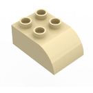 LEGO Zandbruin Duplo Steen 2 x 3 met Gebogen bovenkant (2302)