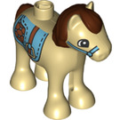 LEGO Tan Duplo Foal with Saddle (37047)