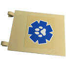 LEGO Tan Flag 6 x 4 with 2 Connectors with Paw Print Sticker (2525 / 53912)