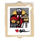 LEGO Zandbruin Glas for Venster 1 x 2 x 2 met Foto of Misako, Wu en Flashback Garmadon Sticker (35315)