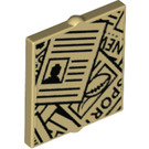 LEGO bronzer Verre for Fenêtre 1 x 2 x 2 avec newspapers et ID photo (35315 / 63774)